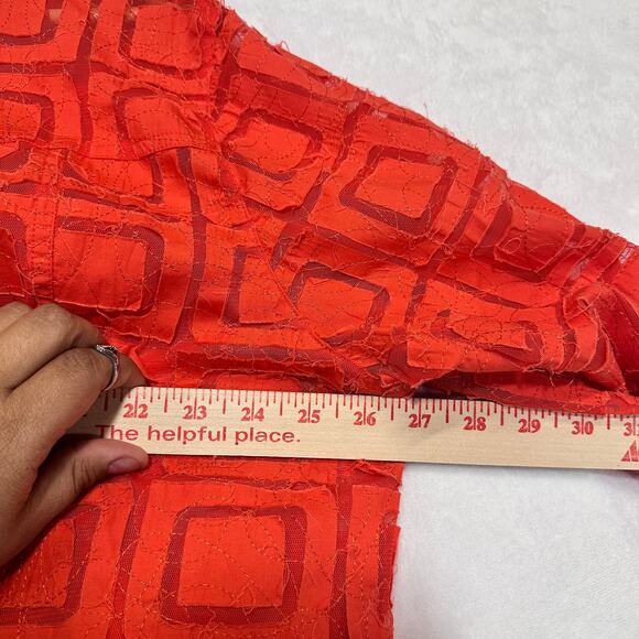 Ruby Road Orange Sheer Top Plus 20W‎ Mother of Pearl Buttons 3/4 Roll Tab Fringe - Picture 6 of 10